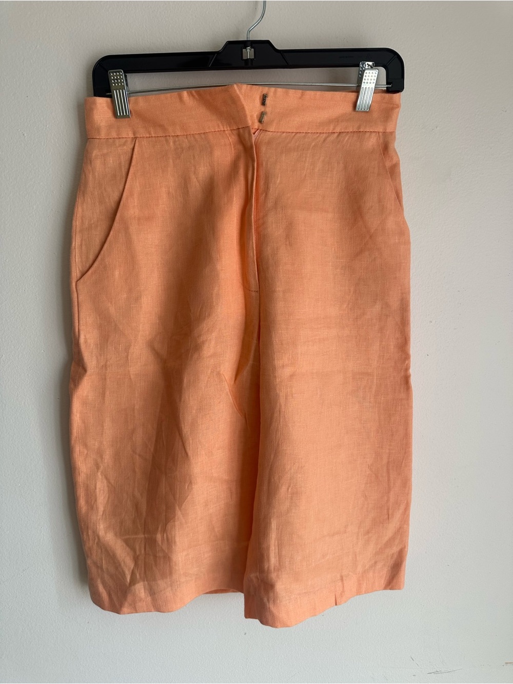 Smythe Coral-Orange Linen-Blend Capri